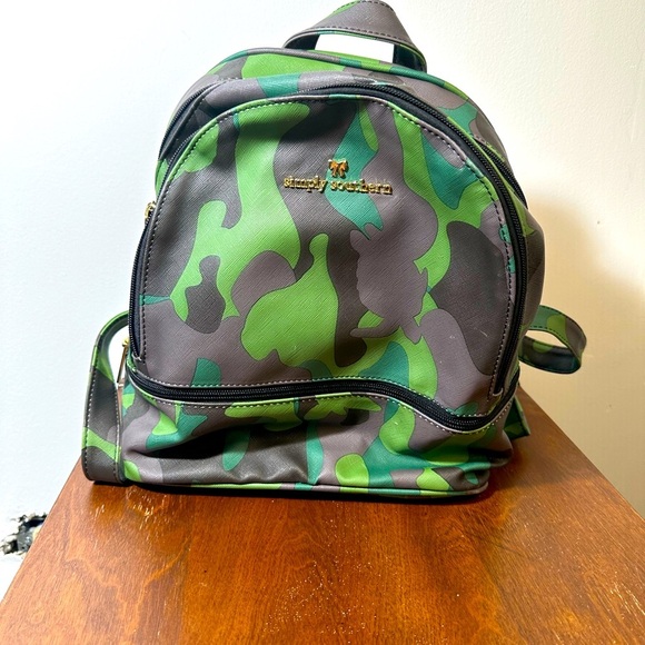 Simply Southern Handbags - Simply Southern Green and Gray Camo Mini Backpack
